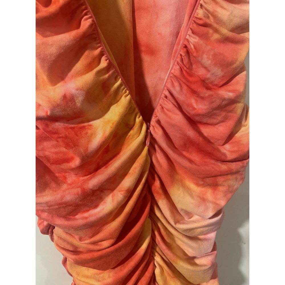 Torn by Ronny Kobo Women's Orange Sunset Kit Ruched Mini Dress XS - Picture 6 of 6
